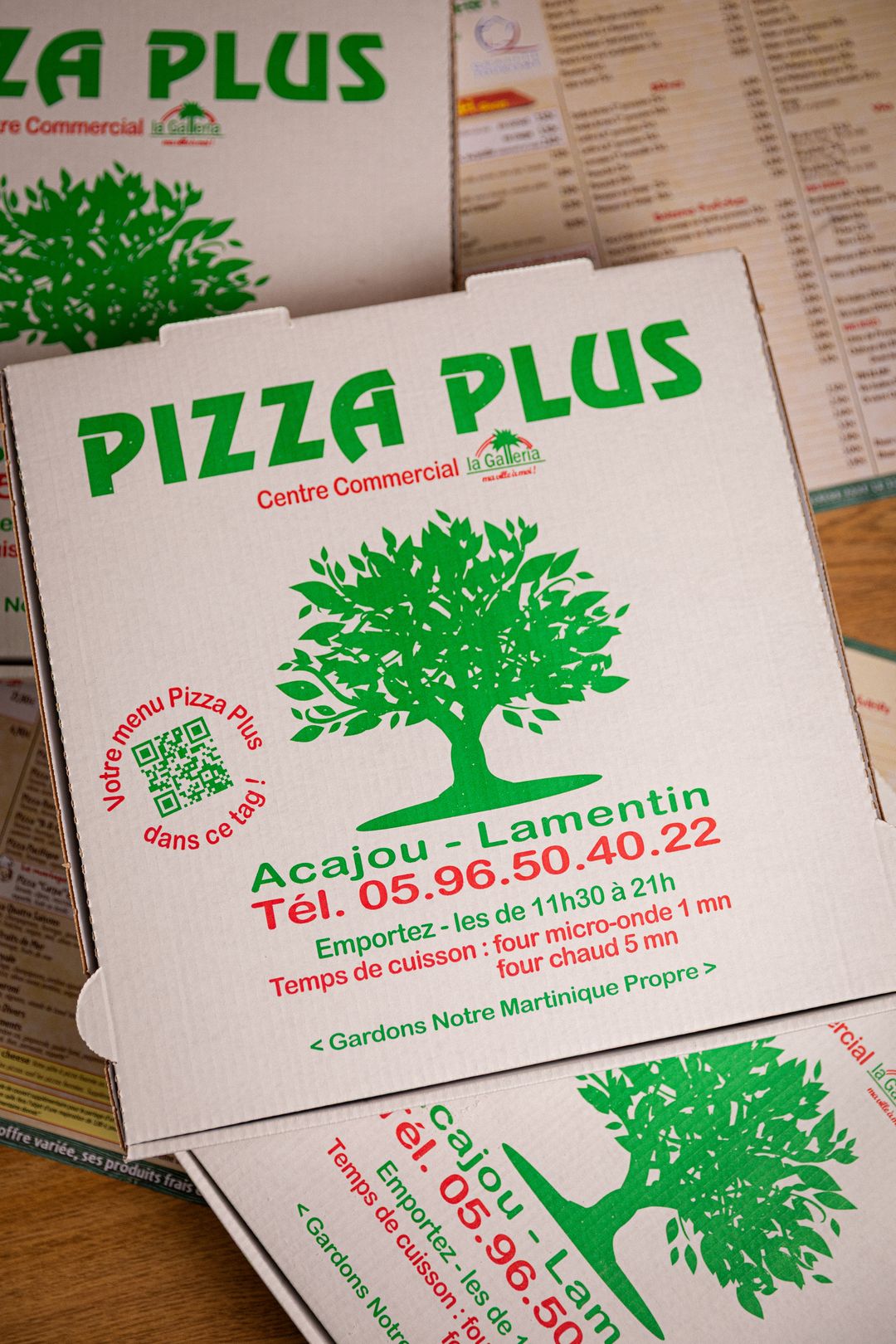 Pizza Plus takeaway pizza boxes